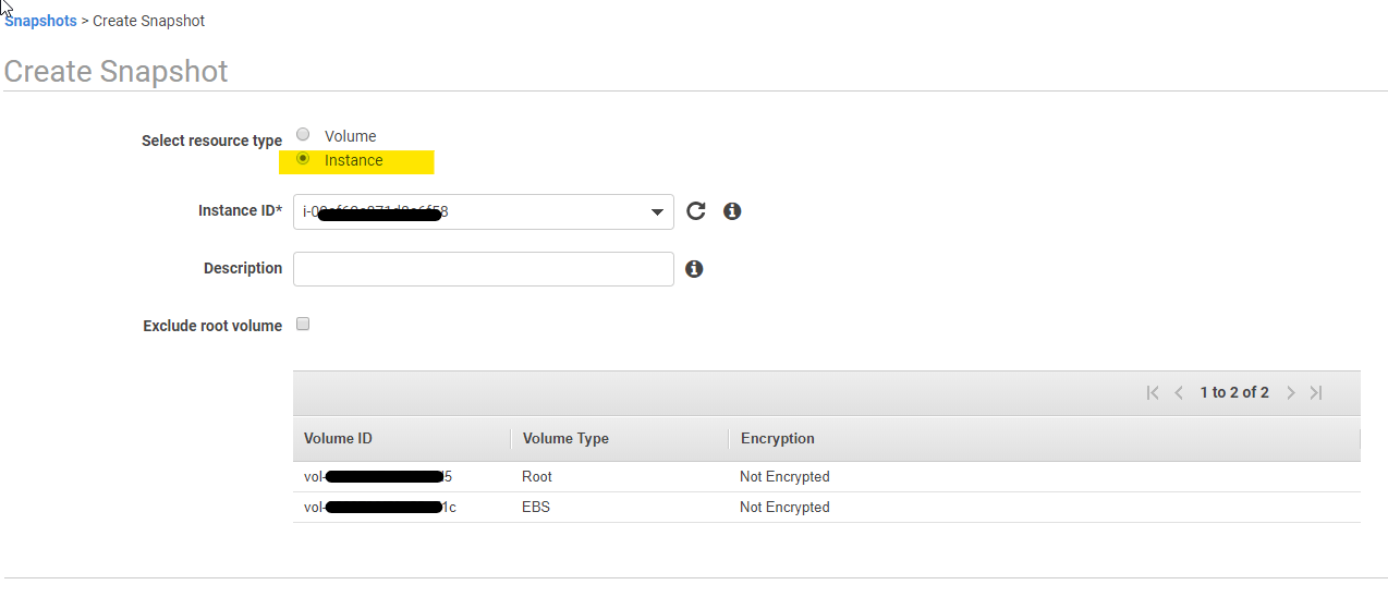 AWS EBS pointintime crashconsistent snapshot across multiple EBS